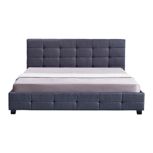 Linen Fabric King Deluxe Bed Frame Grey V63-802217