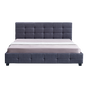 Linen Fabric King Deluxe Bed Frame Grey V63-802217