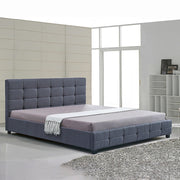 Linen Fabric King Deluxe Bed Frame Grey V63-802217