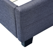 Linen Fabric King Deluxe Bed Frame Grey V63-802217
