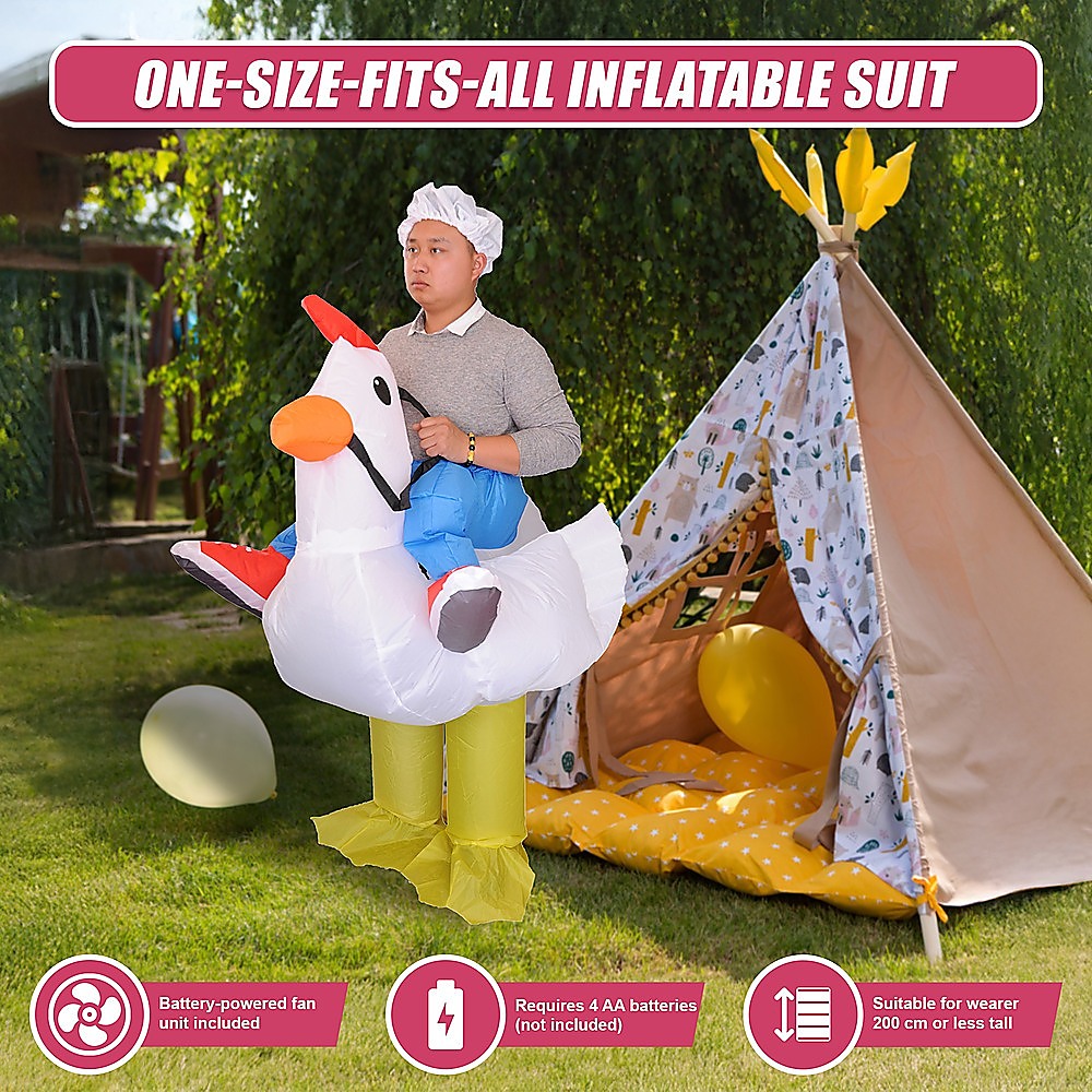 CHICKEN Fancy Dress Inflatable Suit - Fan Operated Costume V63-816903