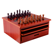 10 in 1 Wooden Chess Board Games Slide Out Checkers House Unit Set V63-816923