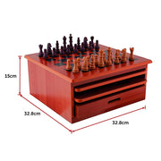 10 in 1 Wooden Chess Board Games Slide Out Checkers House Unit Set V63-816923