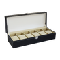 6 Slot Mens Watch Display Case Box Black PU Leather V63-816963