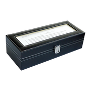 6 Slot Mens Watch Display Case Box Black PU Leather V63-816963