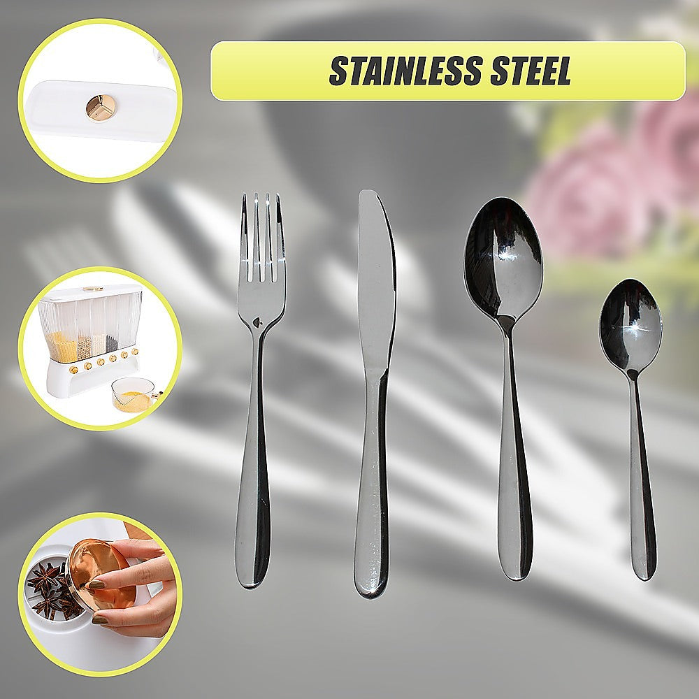 32 Piece Stainless Steel Cutlery Set Knives Fork Spoon Teaspoon V63-816983