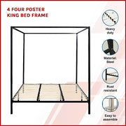 Black King Four Poster Bed Frame