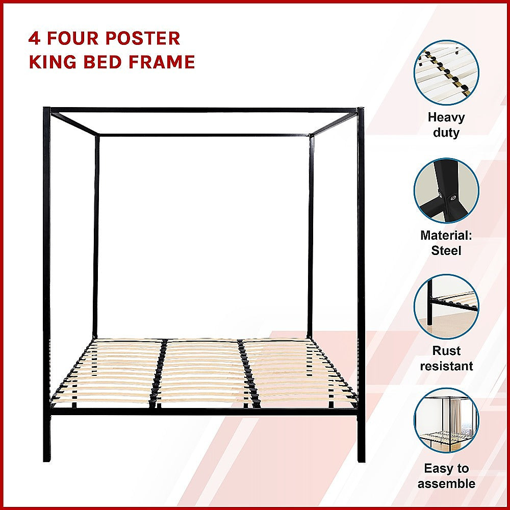 Black King Four Poster Bed Frame