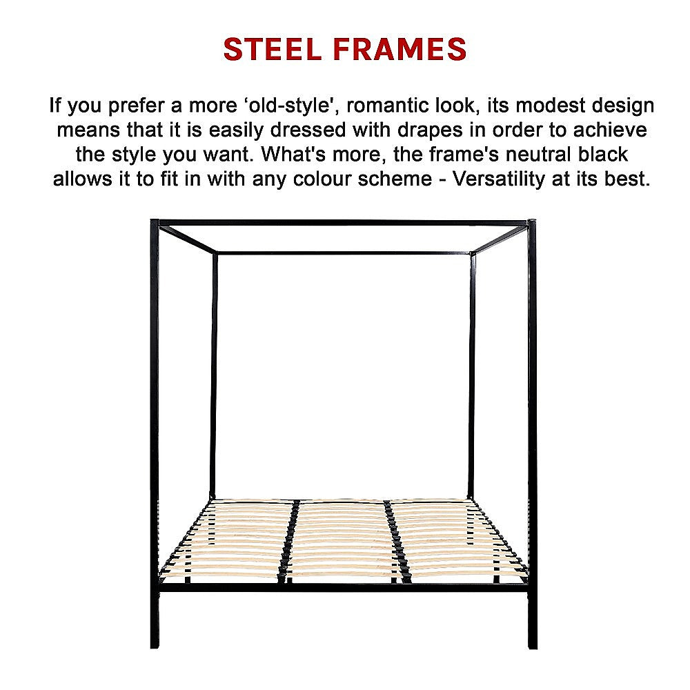 Black King Four Poster Bed Frame