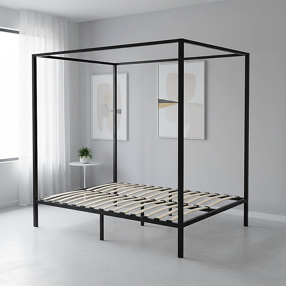 Black Queen Four Poster Bed Frame