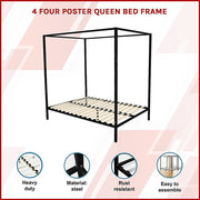 Black Queen Four Poster Bed Frame
