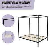 Black Queen Four Poster Bed Frame