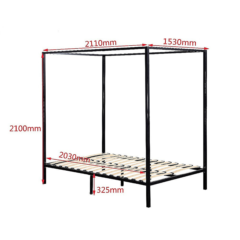 Black Queen Four Poster Bed Frame