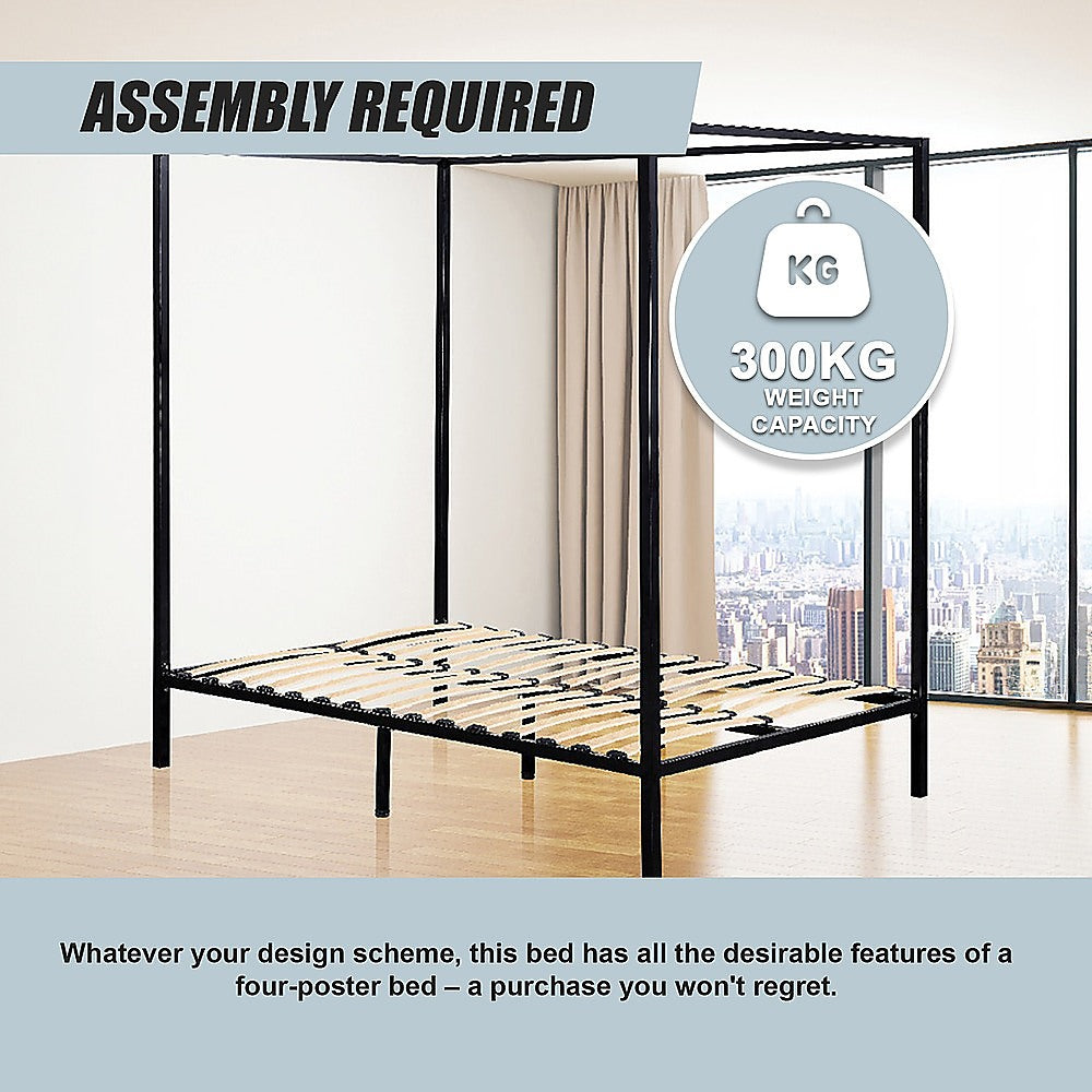 Black Queen Four Poster Bed Frame