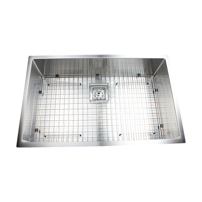 810x505mm Handmade 1.5mm Stainless Steel Undermount / Topmount Kitchen Sink with Square Waste V63-817883