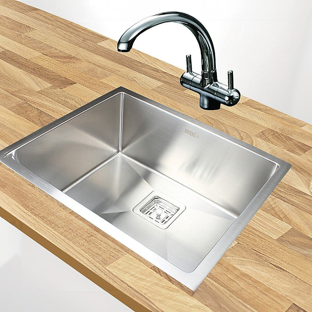 550x455mm Handmade 1.5mm Stainless Steel Undermount / Topmount Kitchen Sink with Square Waste V63-817893