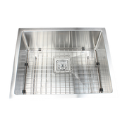 550x455mm Handmade 1.5mm Stainless Steel Undermount / Topmount Kitchen Sink with Square Waste V63-817893