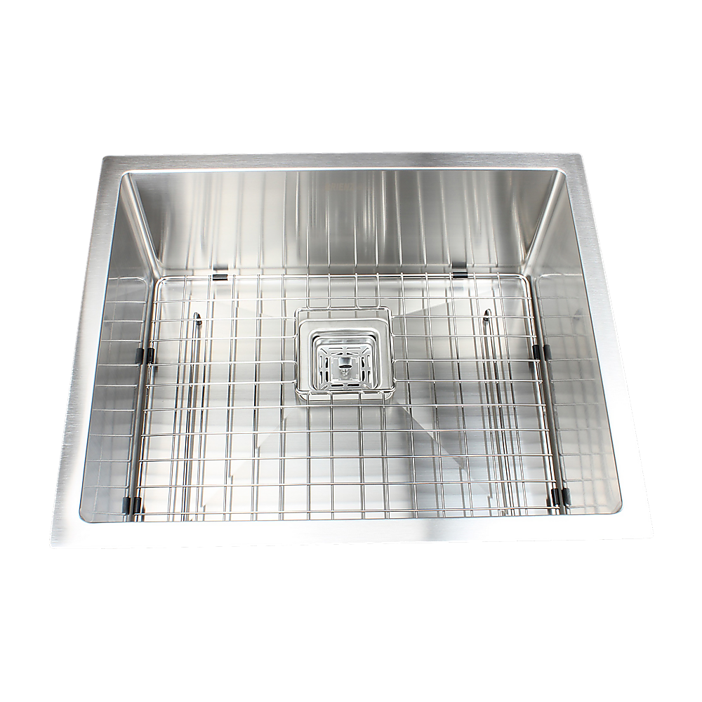 550x455mm Handmade 1.5mm Stainless Steel Undermount / Topmount Kitchen Sink with Square Waste V63-817893