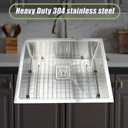 550x455mm Handmade 1.5mm Stainless Steel Undermount / Topmount Kitchen Sink with Square Waste V63-817893