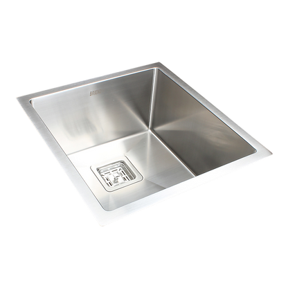 430x455mm Handmade 1.5mm Stainless Steel Undermount / Topmount Kitchen Sink with Square Waste V63-817903