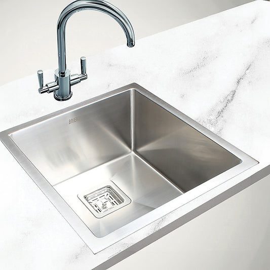 430x455mm Handmade 1.5mm Stainless Steel Undermount / Topmount Kitchen Sink with Square Waste V63-817903