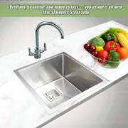430x455mm Handmade 1.5mm Stainless Steel Undermount / Topmount Kitchen Sink with Square Waste V63-817903