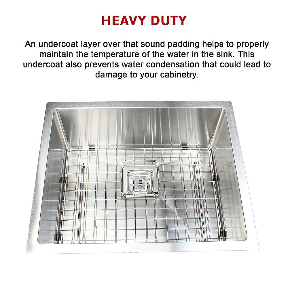 430x455mm Handmade 1.5mm Stainless Steel Undermount / Topmount Kitchen Sink with Square Waste V63-817903
