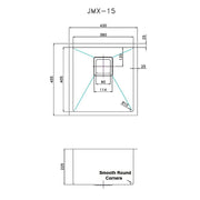 430x455mm Handmade 1.5mm Stainless Steel Undermount / Topmount Kitchen Sink with Square Waste V63-817903