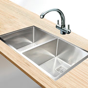 835x505mm Handmade 1.5mm Stainless Steel Undermount / Topmount Kitchen Sink with Square Waste V63-817913