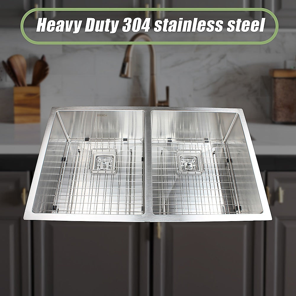 835x505mm Handmade 1.5mm Stainless Steel Undermount / Topmount Kitchen Sink with Square Waste V63-817913