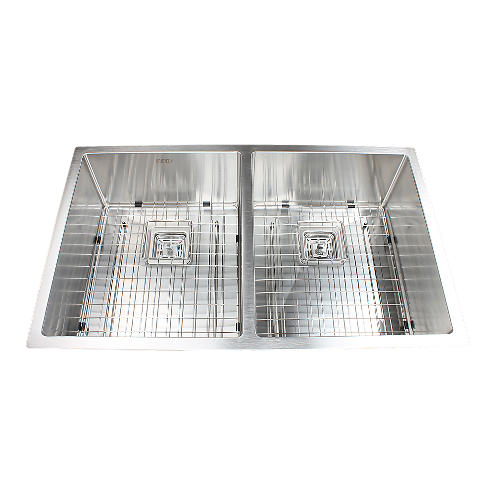 835x505mm Handmade 1.5mm Stainless Steel Undermount / Topmount Kitchen Sink with Square Waste V63-817913