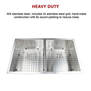 835x505mm Handmade 1.5mm Stainless Steel Undermount / Topmount Kitchen Sink with Square Waste V63-817913