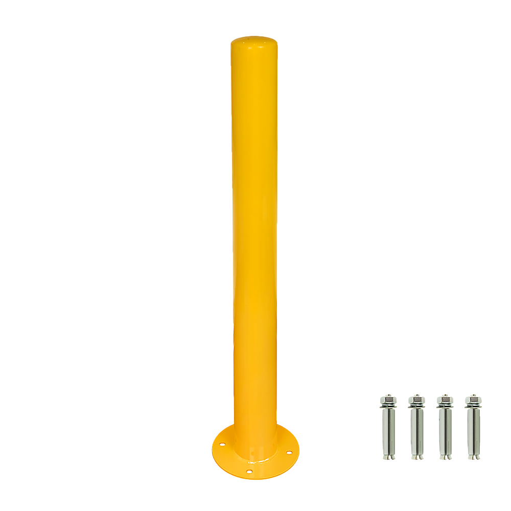 Yellow Heavy Duty Steel Bollard Post V63-817943