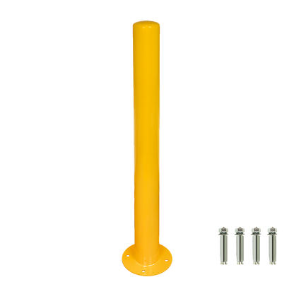 Yellow Heavy Duty Steel Bollard Post V63-817943