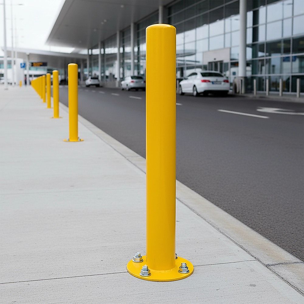 Yellow Heavy Duty Steel Bollard Post V63-817943