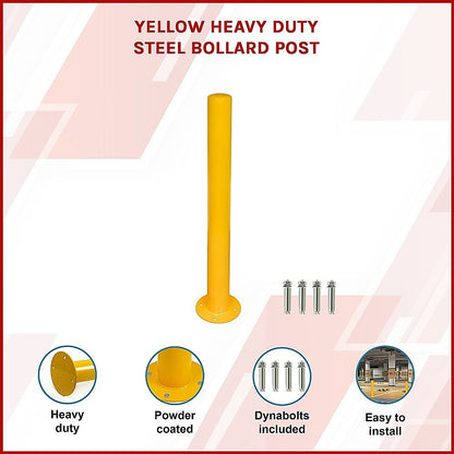 Yellow Heavy Duty Steel Bollard Post V63-817943
