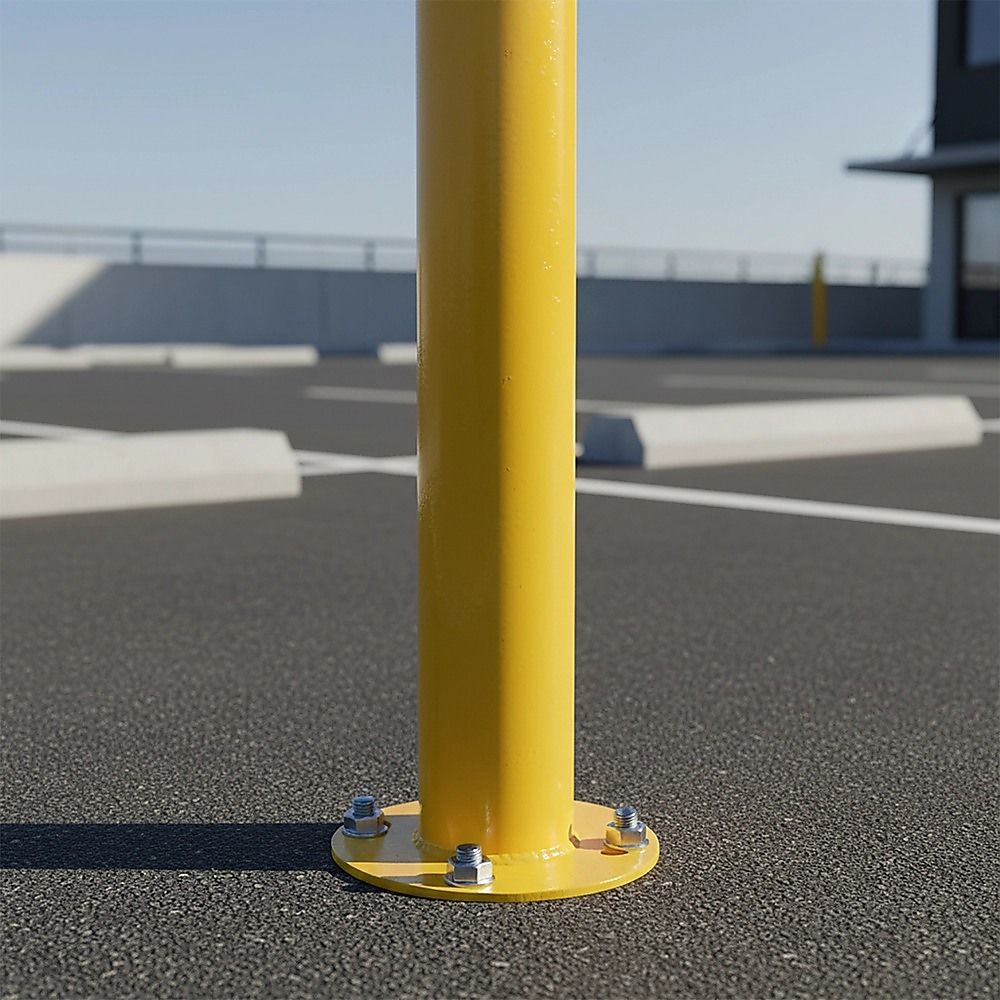 Yellow Heavy Duty Steel Bollard Post V63-817943