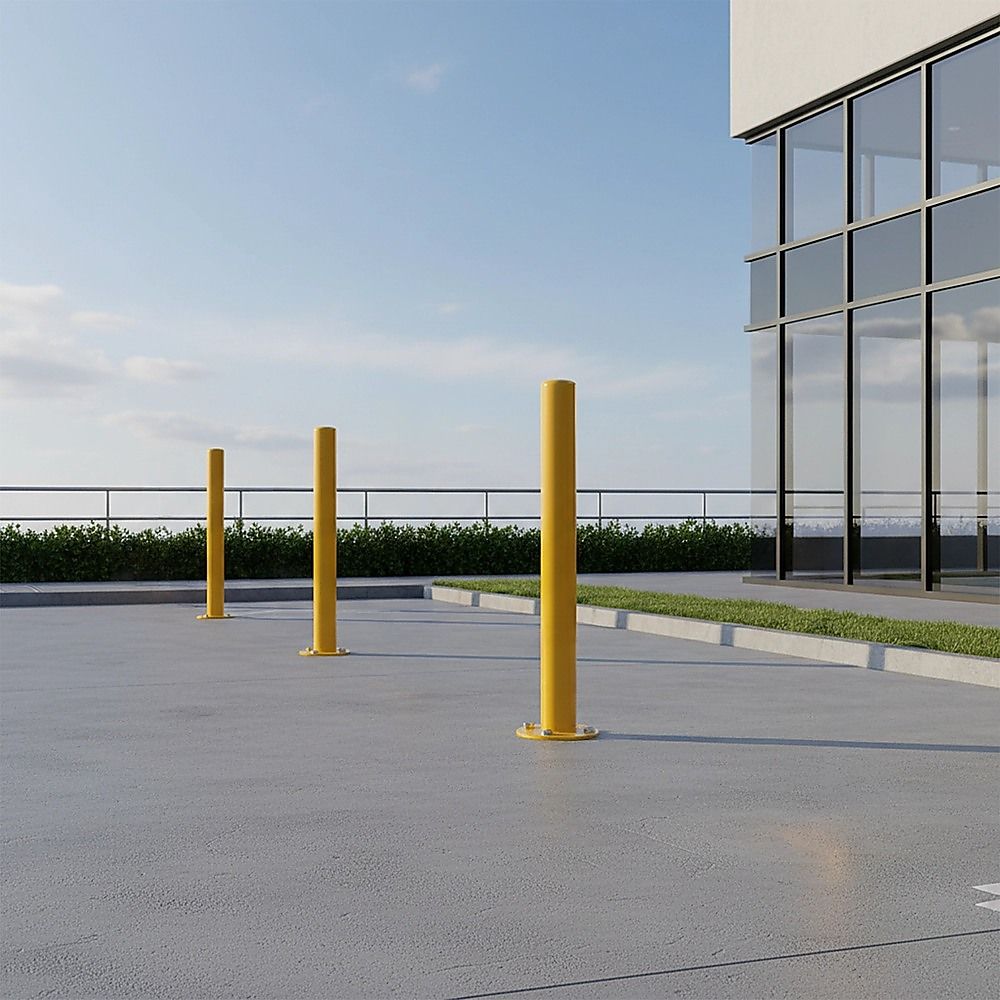 Yellow Heavy Duty Steel Bollard Post V63-817943