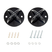 Pair of Black Wall Anchor Mounts for Battle Ropes and Suspension