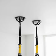Pair of Black Wall Anchor Mounts for Battle Ropes and Suspension