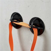 Pair of Black Wall Anchor Mounts for Battle Ropes and Suspension