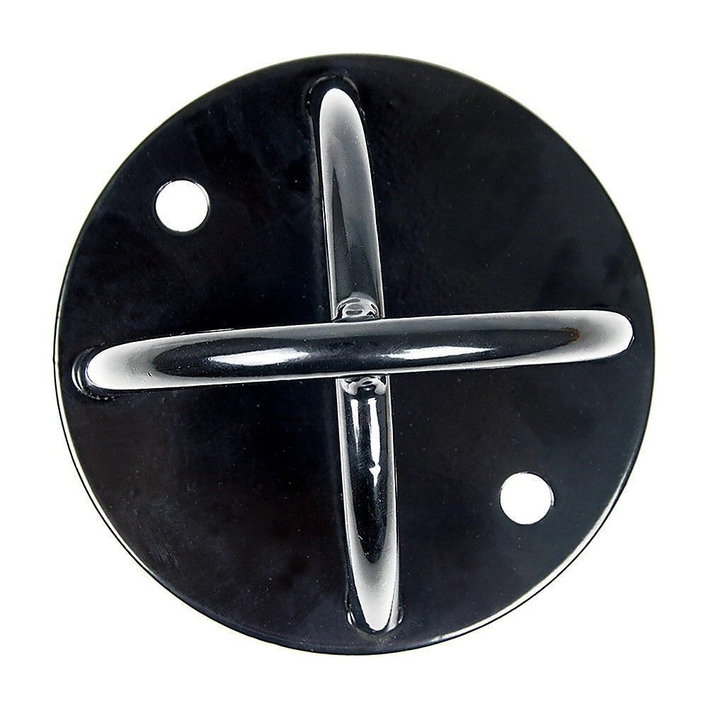 Pair of Black Wall Anchor Mounts for Battle Ropes and Suspension