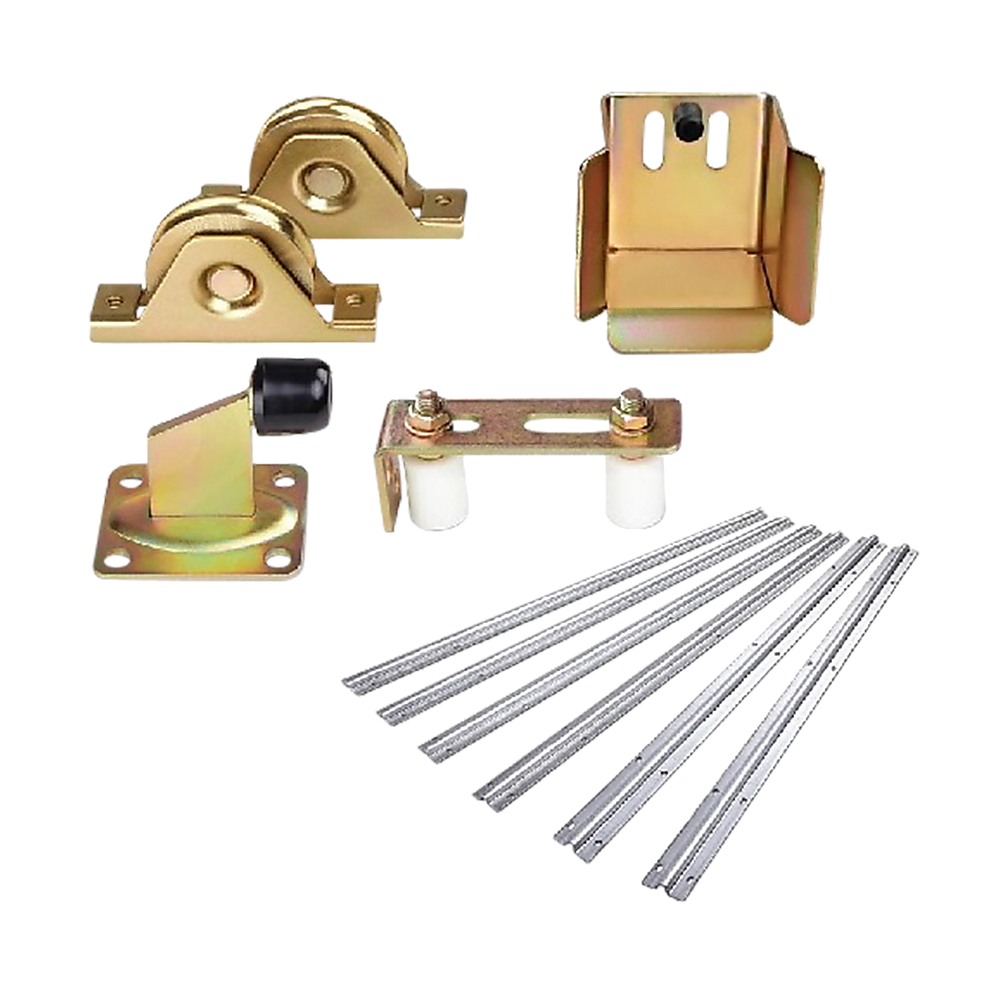 Sliding Gate Hardware Accessories Kit - 6m Track, Wheels, Stopper, Roller Guide V63-817983