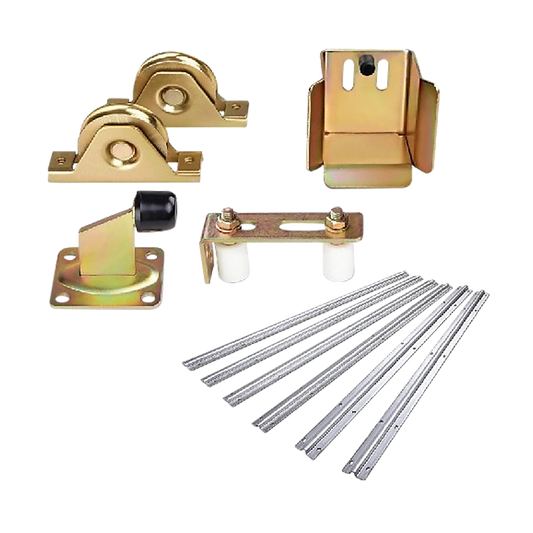 Sliding Gate Hardware Accessories Kit - 6m Track, Wheels, Stopper, Roller Guide V63-817983