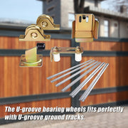 Sliding Gate Hardware Accessories Kit - 6m Track, Wheels, Stopper, Roller Guide V63-817983
