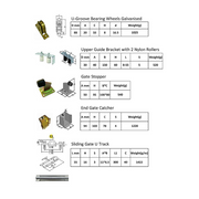Sliding Gate Hardware Accessories Kit - 6m Track, Wheels, Stopper, Roller Guide V63-817983