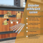 Sliding Gate Hardware Accessories Kit - 6m Track, Wheels, Stopper, Roller Guide V63-817983