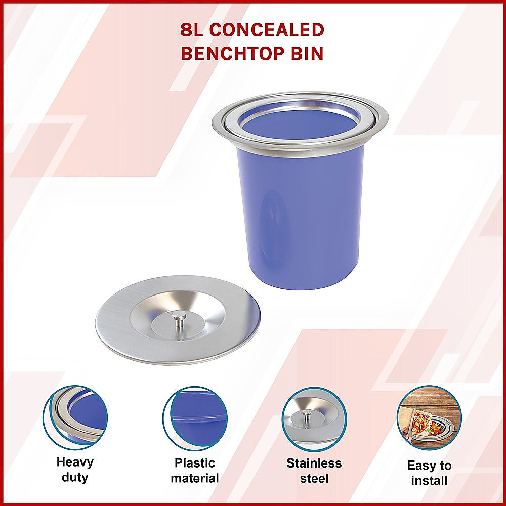 8L Concealed Benchtop Bin V63-818073