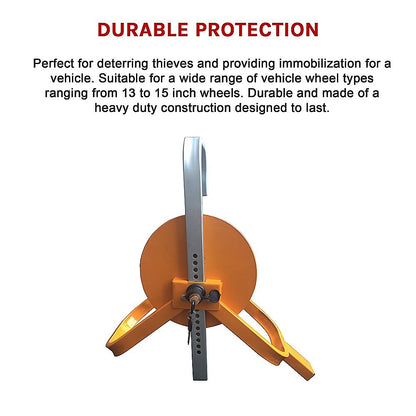 Car Vehicle Wheel Clamp Lock – Heavy Duty Anti-Theft Security Device