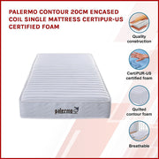 Contour Encased Coil Single Mattress - Hybrid Support with CertiPUR-US Certified Foam Comfort Layers V63-818723